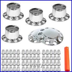 Complete Mm Lug Chrome Hub Cover Semi Truck Wheel Axle Cover Kit