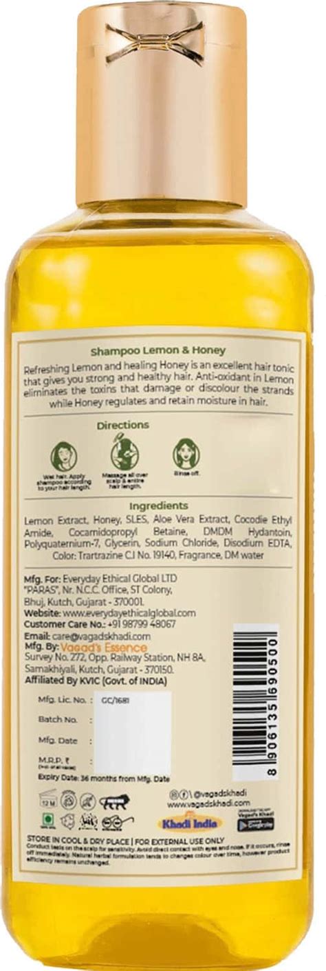 Buy Vagad S Khadi Lemon And Honey Shampoo Ml Anti Dandruff