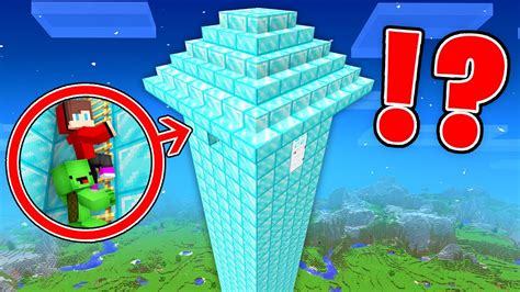 Mikey And Jj Climb The Tallest Diamond Tower In Minecraft Maizen