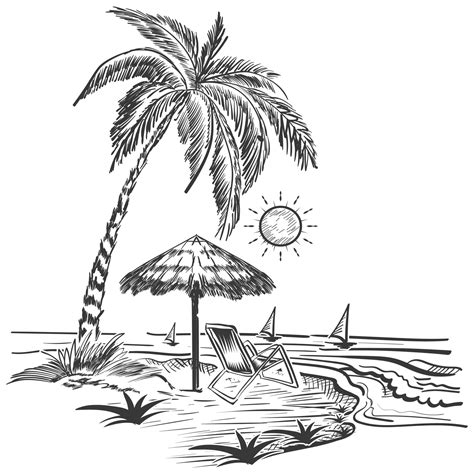 Beach Illustration Sketch