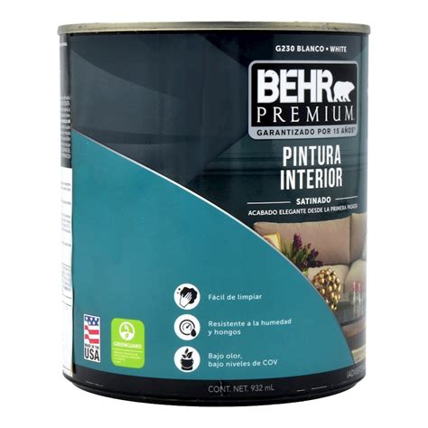 Pintura Behr Premium Satinado Base Blanca Ml The Home Depot M Xico