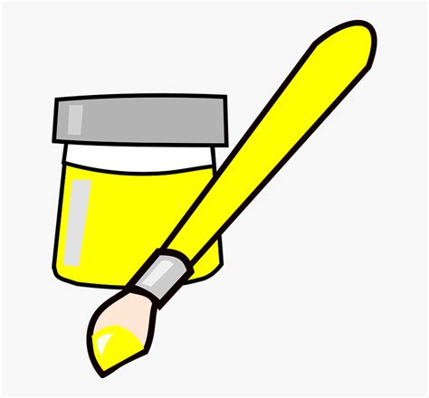 Yellow Paint Brush Clipart - Paint Brush Clip Art, HD Png Download , Transparent Png Image - PNGitem