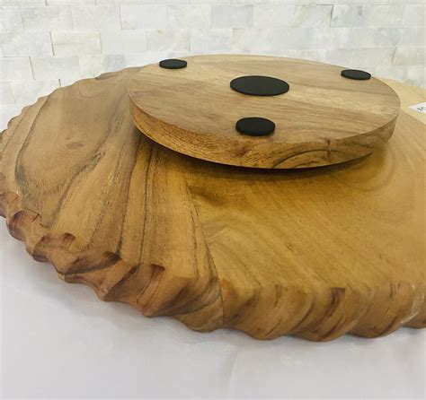 Acacia Wood Lazy Susan 14 Vikaas