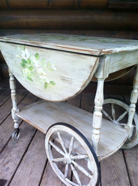 Painted Tea Cart Vintage Tea Cart Tea Cart Tea Trolley