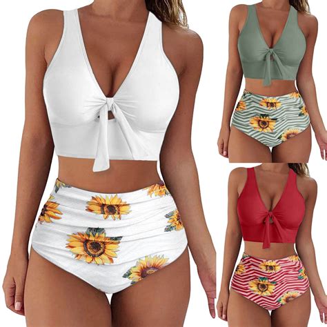 Jacenvly Plus Size Bikini Swimsuits For Women Breathable Bikini Set Swimsuit Two Piece