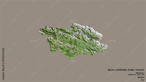 Racha-Lechkhumi-Kvemo Svaneti - Georgia. Bounding box. Satellite Stock Illustration | Adobe Stock