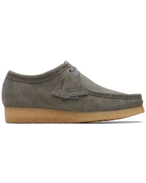 Clarks Wallabee In Grey For Men Lyst Uk