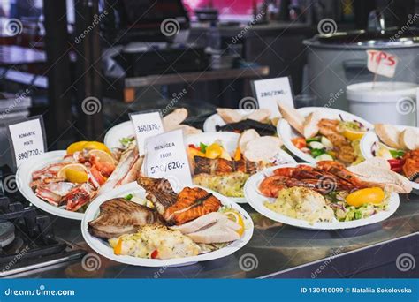 Street Food at Bergen Fish Market, Norway Stock Image - Image of fish ...