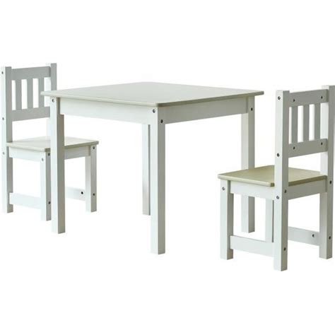 Toboli Ensemble Table Et Chaises Pour Enfants Bois Blanc Nature