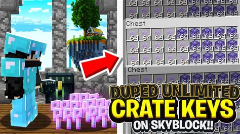 HOW I DUPED UNLIMITED CRATE KEYS Minecraft Skyblock OPLegends 4