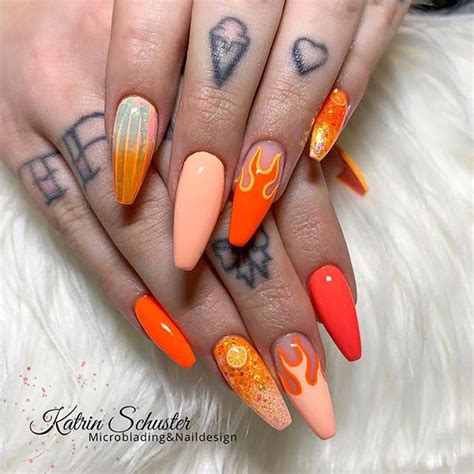 43 Of The Best Orange Nail Art Ideas And Designs StayGlam