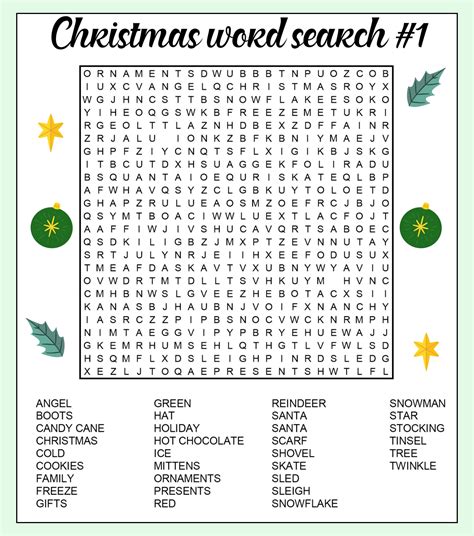 Holiday Printable Word Searches