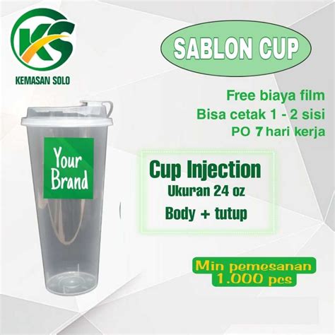 Jual Sablon Cup Gelas Injection Oz Ml Shopee Indonesia