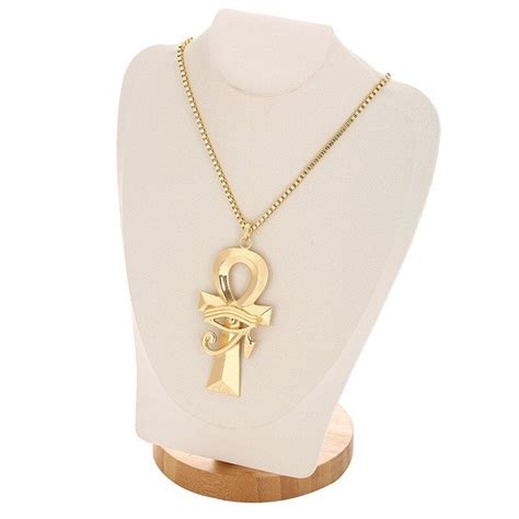 Collier Chaîne et Pendentif Oeil D Horus Croix Égyptienne Dieu Du