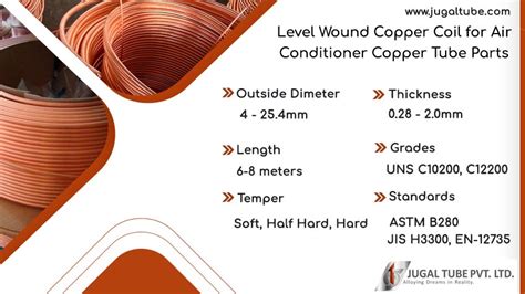 Level Wound Copper Coil For Air Conditioner Copper Tube Parts Stock