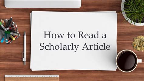 How To Read A Scholarly Article Youtube