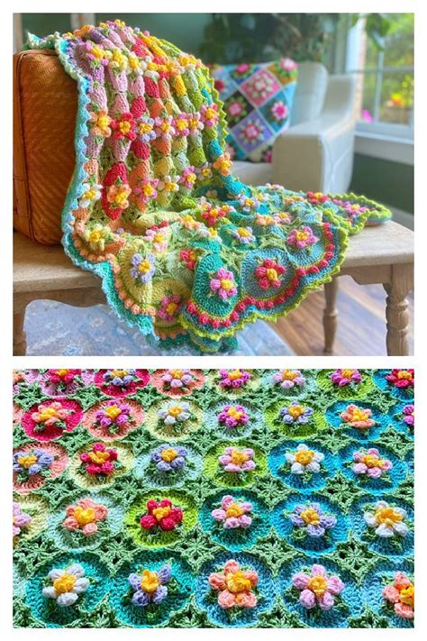 Macaroon Blossom Afghan Crochet Pattern Afghan Crochet Patterns Free