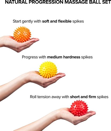 Octorox Spiky Massage Balls For Foot Back Muscles 3 Soft To Firm Spiked Massager Roller Orb