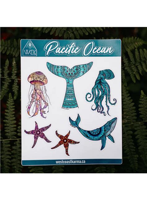 Pacific Ocean Sticker Sheet Cultured Coast