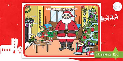 Christmas Scene Word Mat Teacher Made Twinkl