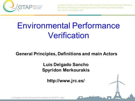 The Eu Pilot Programme On Environmental Technology Verification Etv