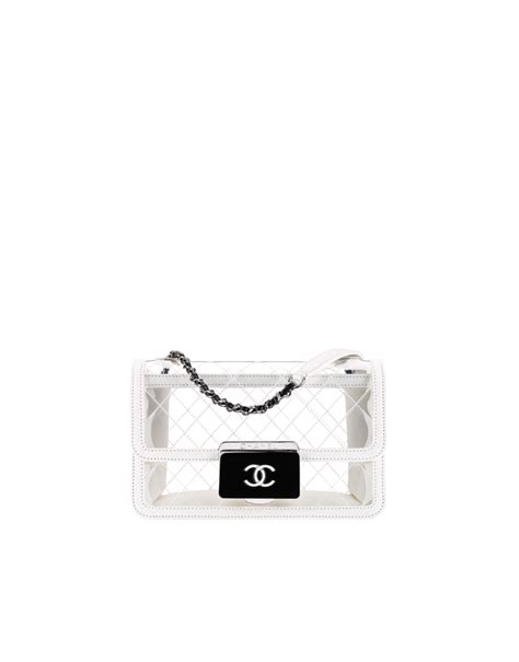 Spring-Summer 2017 - transparent toile, lambskin, resin & silver-tone metal-black | Chanel ...