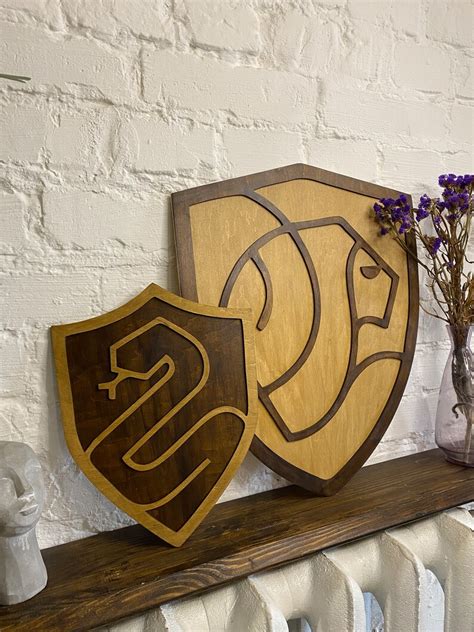 Wizard Wall Decor, Wizardy Houses Wood Wall Art, Magic School Faculty, HP House Crests, Nursery ...