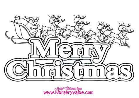 Words Merry Christmas Pages Coloring Pages