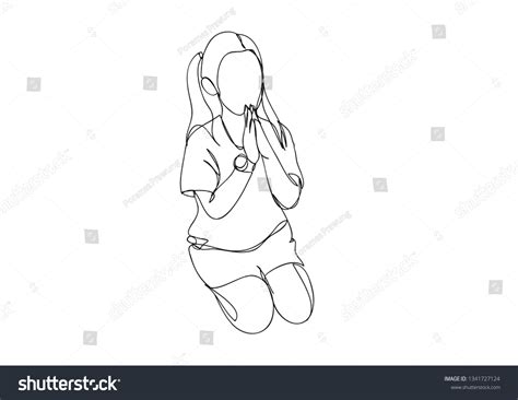 continuous  drawing pay respect stock vector royalty