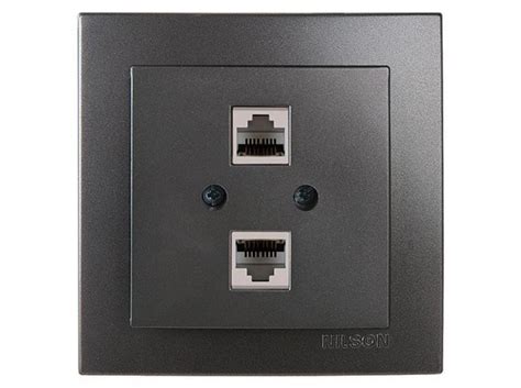 Розетка компьютерная CAT5E RJ45 2 на NILSON Touran Антрацит – фото ...