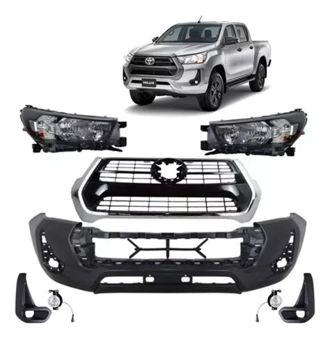 Parachoque Toyota Hilux 2021 2022 Negra Moldura Cromada Op Cuotas