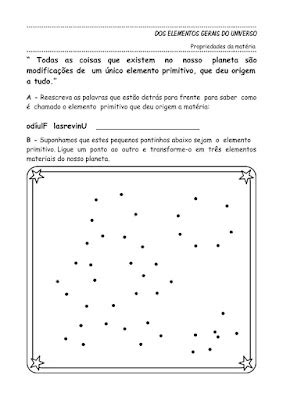 O Manancialzinho Atividade Dos Elementos Gerais Do Universo