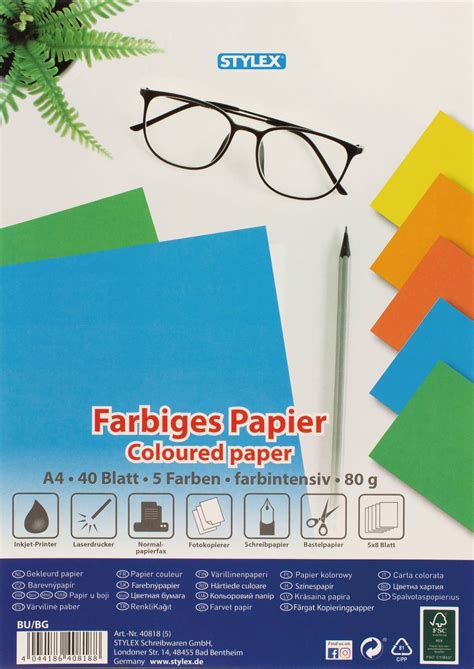 Opitec Loisirs Sciences Creativite Papier Couleur Feuilles Din A