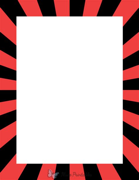 Printable Black And Red Starburst Page Border