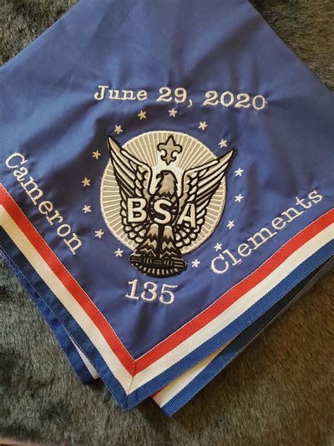 Personalized Eagle Scout Neckerchief Scarf With Scouts Name Etsy