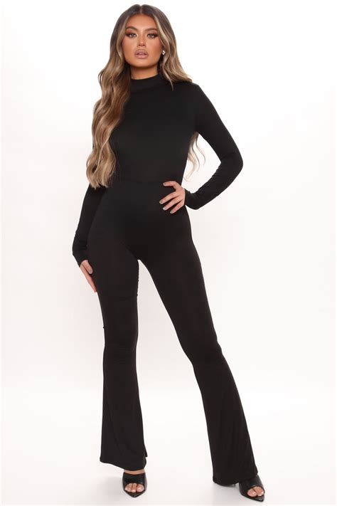 Frisky Feline Flare Leg Jumpsuit Black Fashion Nova Jumpsuits