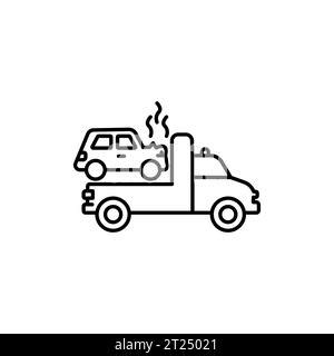 Tow Truck Linear Icon Thin Line Illustration Evacuator Car Wrecker