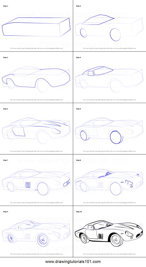 How to Draw Vintage Ferrari (Vintage) Step by Step | Car design sketch, Art drawings simple ...