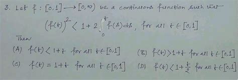 Solved 3 Let F [0 1]→[0 ∞ Be A Continuons Function Such