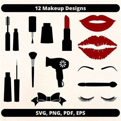 Makeup Svg Make Up Svg Beauty Svg Lipstick Svg Mascara Svg Nail Polish