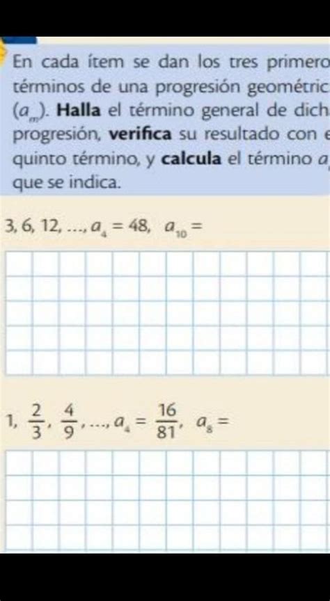 En Cada Item Se Dan Los Tres Primeros Terminos De Una Progresion