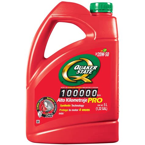 Quaker State Alto Kilometraje 20W 50 Aceite De Motor 5 Cuartos