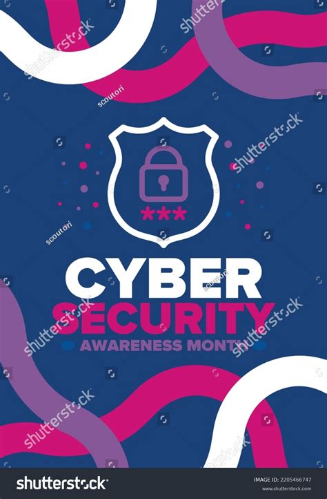 Cyber Security Awareness Month Celebrated Annual Stock Vector Royalty