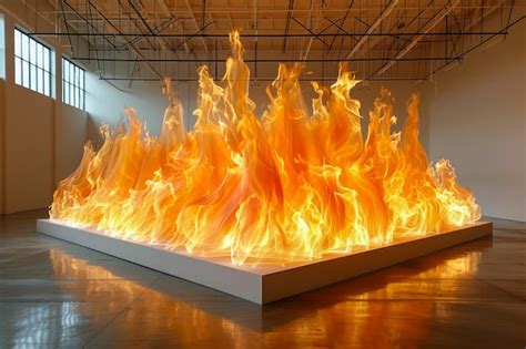 Premium Photo | Dynamic Flame Sculpture Art Installation in Modern ...