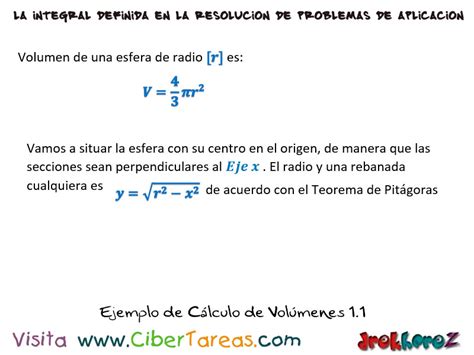 Ejemplos de Cálculo de Volúmenes Cálculo Integral CiberTareas