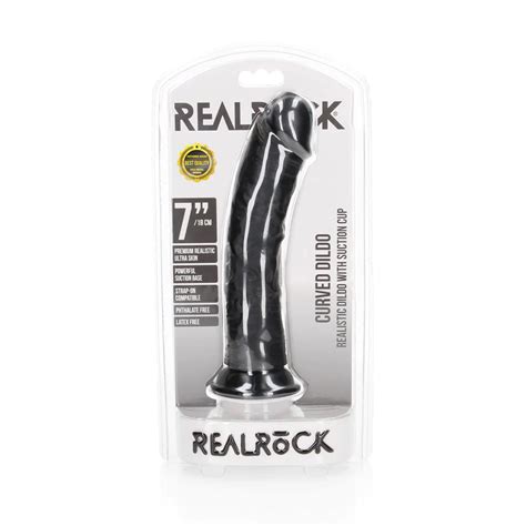 REALROCK Realistic Curved Dildo Cm Black Hush Adult Boutique Store