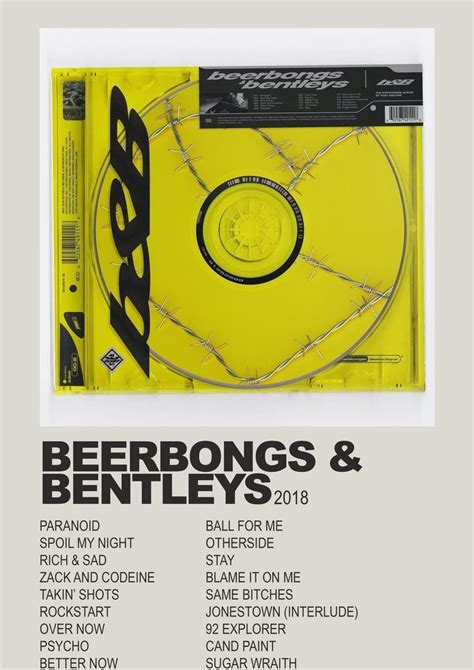 Post Malone - Beerbongs & Bentleys | Music poster design, Movie poster ...