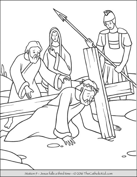 Stations Of The Cross Coloring Pages The Catholic Kid