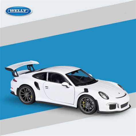 Miniatura Carro Colecionável Porsche 911 GT3 RS Branco Diecast Escala 1