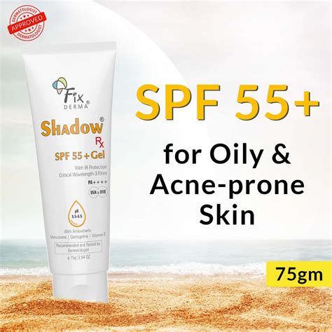 Buy FIXDERMA SHADOW RX SUNSCREEN SPF 55 GEL SUNSCREEN FOR OILY SKIN